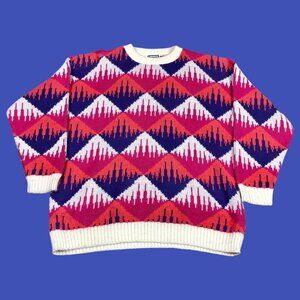 Vintage 90s Keneth Too! Multicolor Patterned Sweater Women’s‎ XL